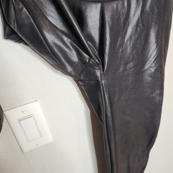 Spanx Mama Maternity Black Faux Leather Leggings Size 1X Vegan Leather Stretchy - Picture 7 of 16